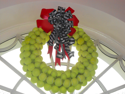 Tennis ball wreath