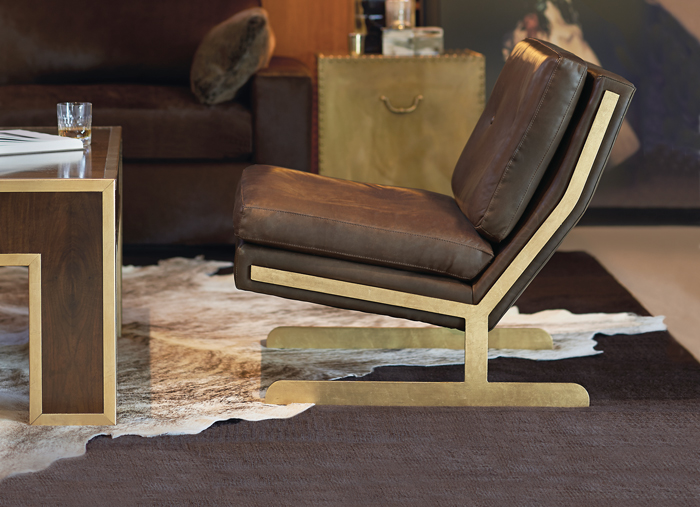 Layered Rugs with Bernhardt Interiors Lance Chair